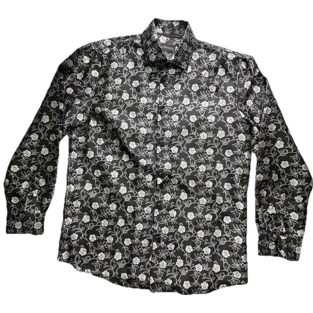Centenario Men's Large Long Sleeve Button-up Shirt Black
